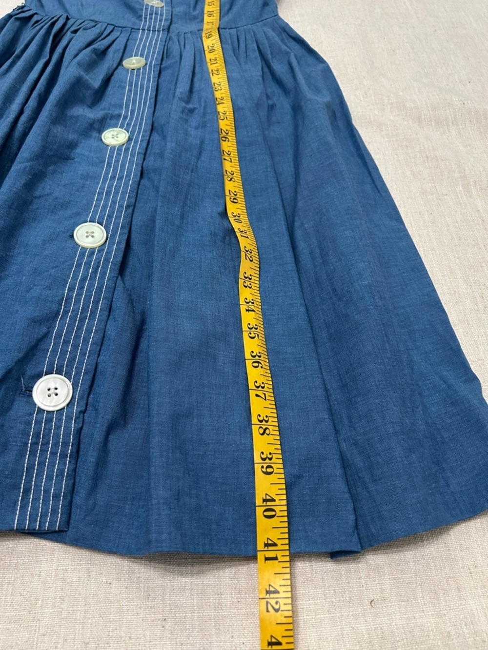 Vintage Dixie Deb Dress Women’s Handmade? Denim Blue Dress Western Full Skirt - Picture 12 of 16